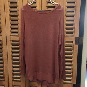 Long Tall Sally long sleeve mauve top size M tall